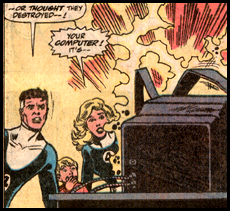 REED RICHARDS deduces the true meaning behind his new computer, TURINO LX in FANTASTIC FOUR #331.