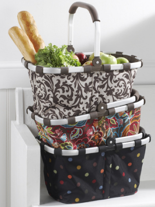 collapsible market totes in 3 patterns