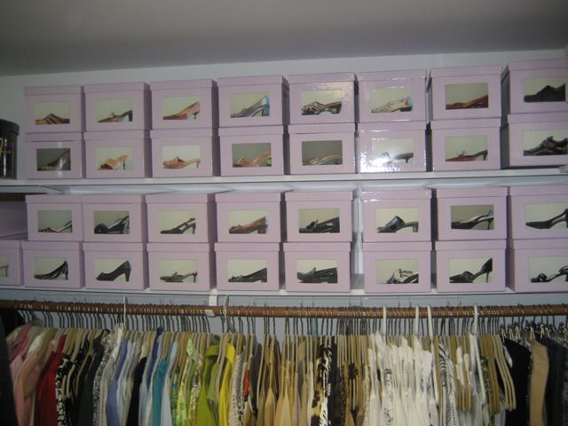 organized clothes closet