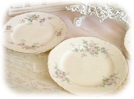 two dessert plates with floral pattern