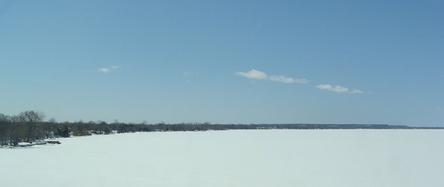 Snow- and ice-covered Bay of Quinte