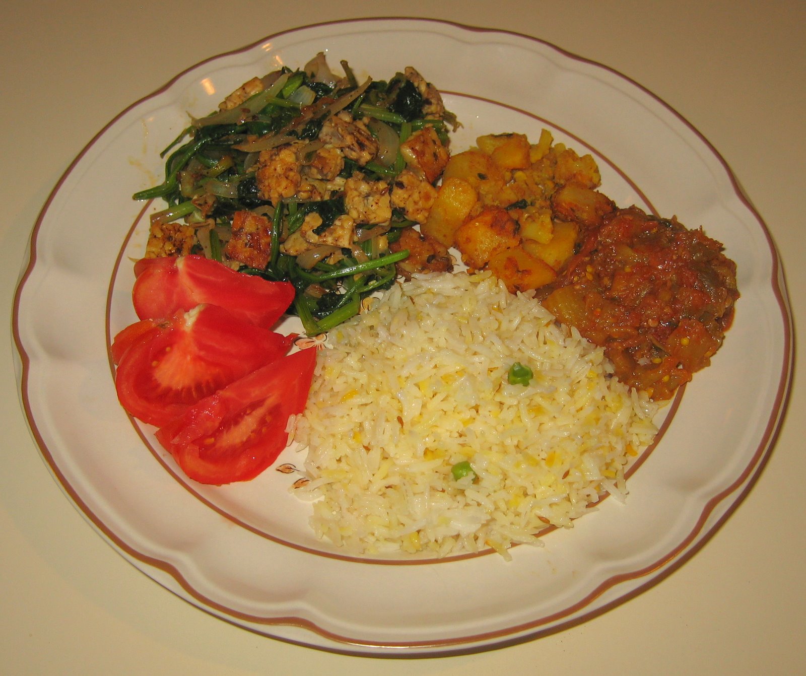 [20080603+Spinach-Tempeh+Saute,+Leftover+Basmati+Rice+and+Indian+Vegetables.jpg]