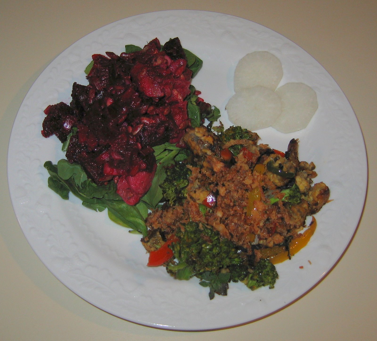 [20080617+Tempeh-Broccoli+Saute,+Beet-Potato+Salad.jpg]