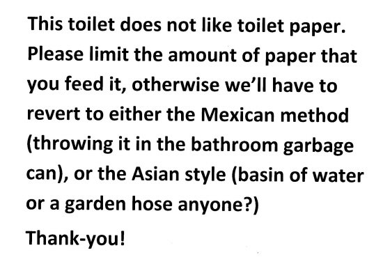 toilet notice