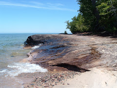 Rocks on the shore near Au Sable Point Lighthouse