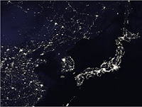 Satellite Photo of Korean Peninsula at Night--Symbol of the Digital Divide