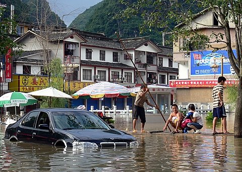 inondation yangshuo sud Chine