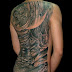 Back Body Man  With Full Black Tattoo Design