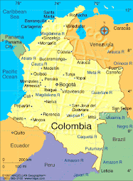 mapa kolumbie