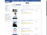 Bildschirmfoto Facebook Gruppensuche nach „Obama“