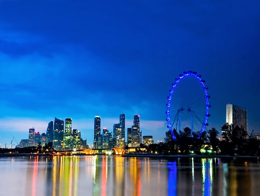 singapore flyer, singapore skyline