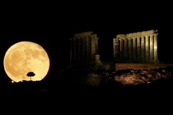Athens. Greece Moon