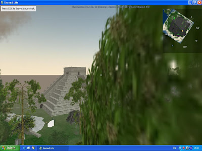 Imágenes de Chichen Itza con playa en la visita virtual en Second Life recreando una visita virtual en Mexico