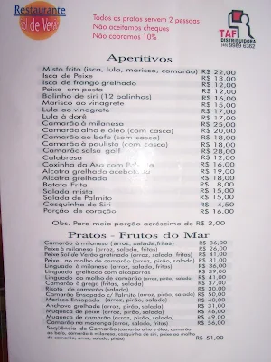 menu restaurant brasil