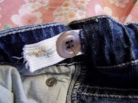 sew the button or make it adjustable! Fix those waist gaps on your pants!