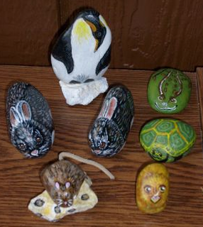 rock painting, painted rocks, critters, animals