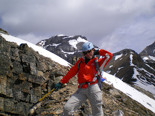 Nora Dunn, The Professional Hobo, posing on Mount Richarson