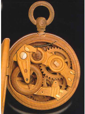 Solid Wood 1900 Pocket Watch - Wood Gears, Hands and Case