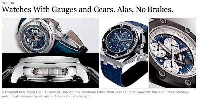 New York Times Spotlights Automotive Trends & Wristwatches