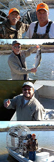Texoma airboat guides on the Red River, Stan and JC of Lake Texoma Guide Service.
