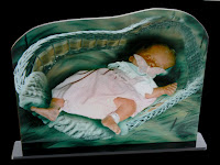 Lost Baby Photo Sculpture of Kari-Ruth by prescriptive artist Nancy Gershman