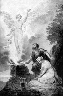 The angel comes to Manoah and his wife - Artist unknown
