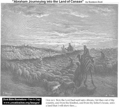 Abraham journeying into the Land of Canaan by Gustave Dore