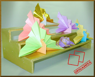 origami dobradura pavão