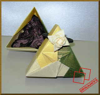 origami dobradura caixa triangular tomoko fuse