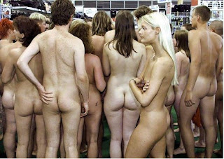 naked shoppers, guerrilla marketing