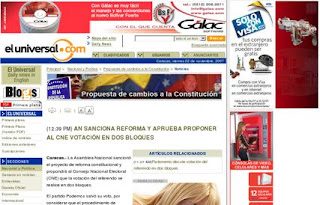 dos bloques reforma constitucional referendo 2 diciembre venezuela El universal.com noticias